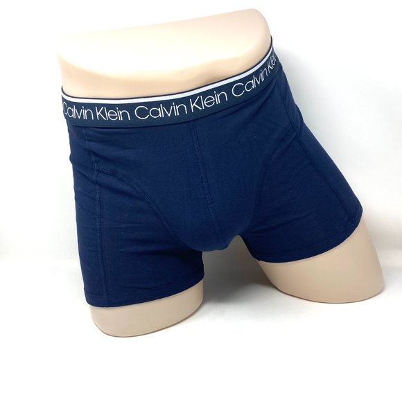 Calvin Klein 3 Pack Men Size Underwear NP24210403 Cotton Stretch Navy Gray Trunk - Picture 5 of 7